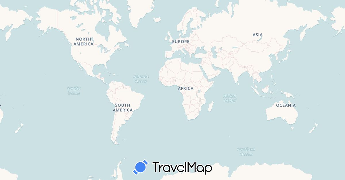 TravelMap itinerary: driving, bus, cycling, hiking, boat, kayak in Australia, New Caledonia, Vanuatu (Oceania)